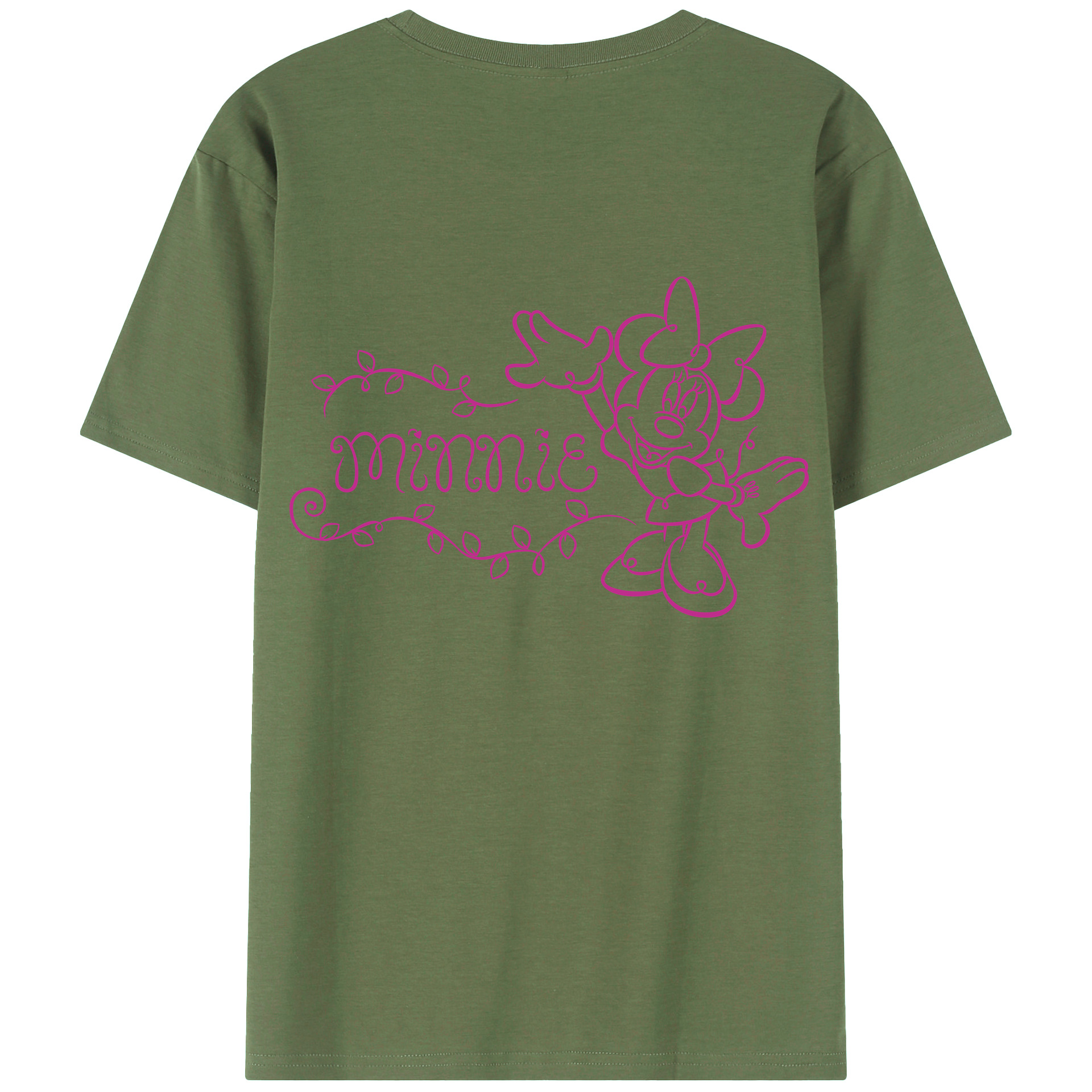 ミッキーマウス Mickey Mouse 綿100％ メンズ半袖Tシャツ（バックプリント） 通気性